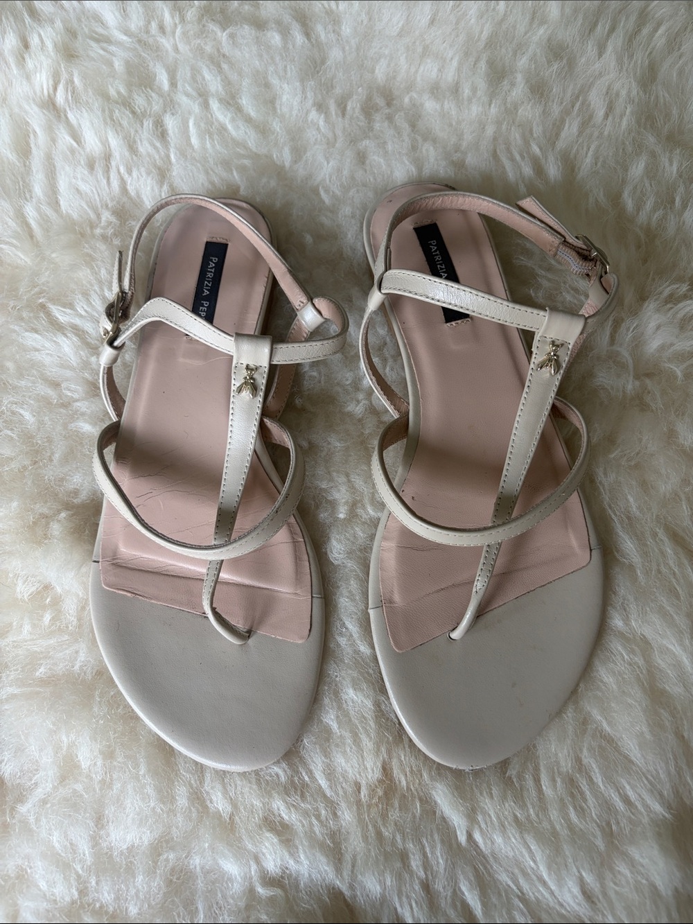 Patrizia Pepe Cream  Strappy Women's Sandals